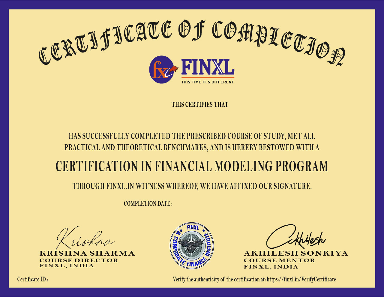 Financial Modelling Certificate